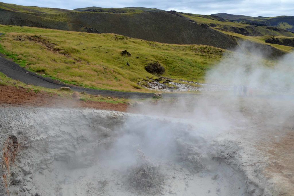 Wandeling naar hot river in IJsland