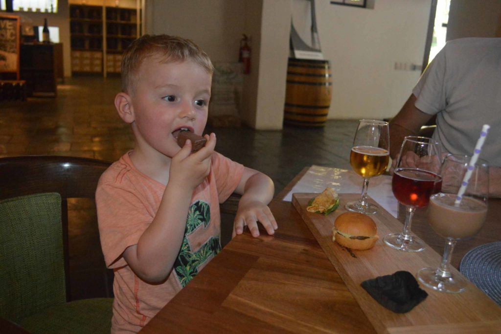 Kindvriendelijk wijn proeven tijdens onze reis van 3 weken door Zuid-Afrika