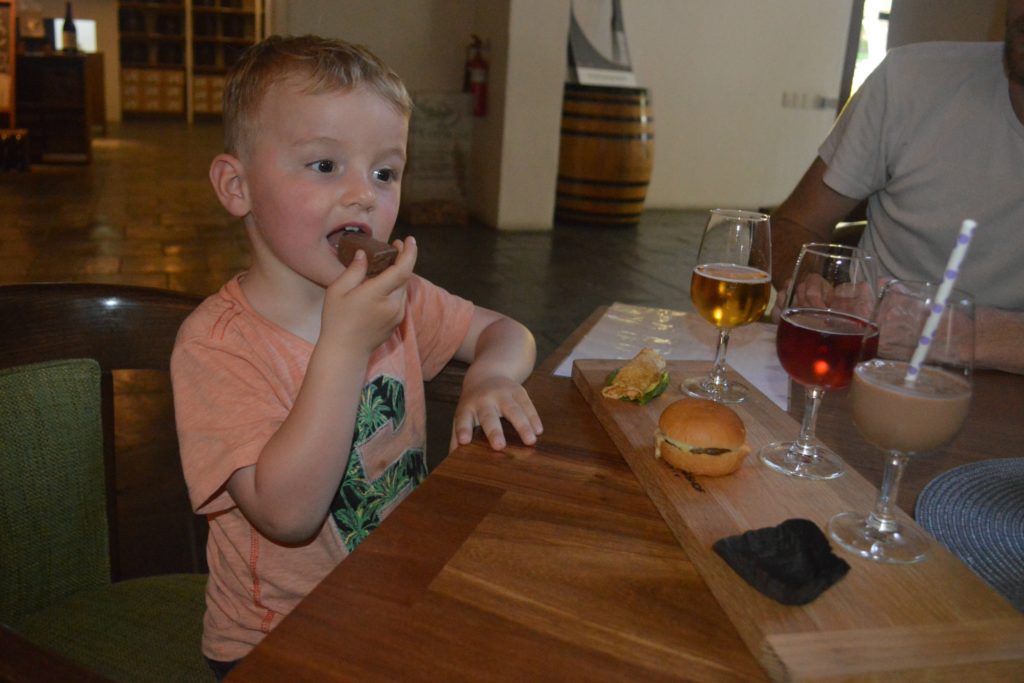 Kinderwijnproeverij bij onze eerste kindvriendelijke wijnboerderij Zuid-Afrika