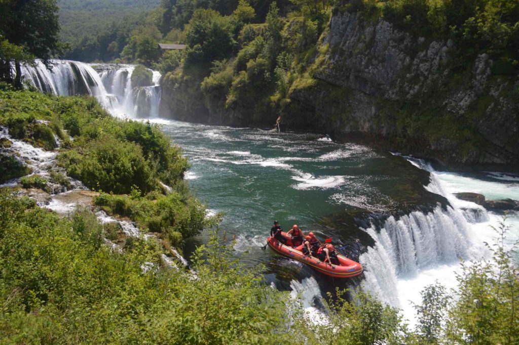 raften op de Una rivier in Bosnië