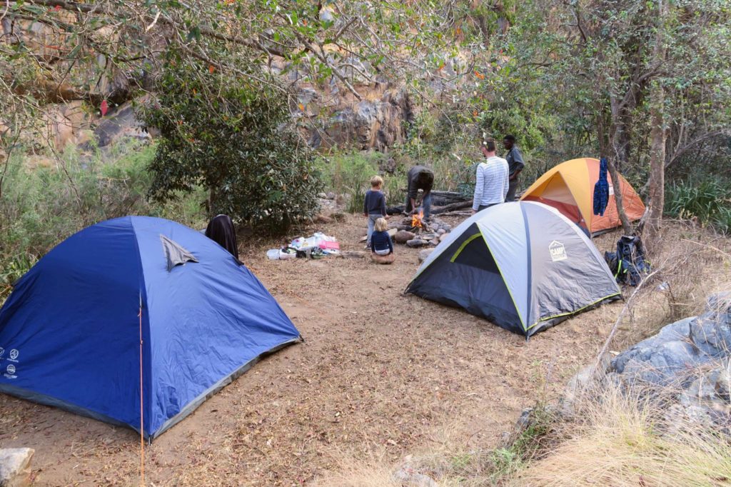Dit is ons tentenkamp tijdens de familiereis Zuid-Afrika