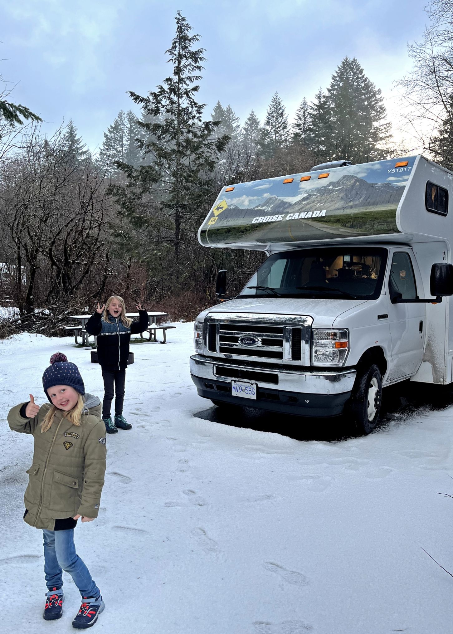 De start van onze camperreis door Amerika met kinderen: sneeuw!