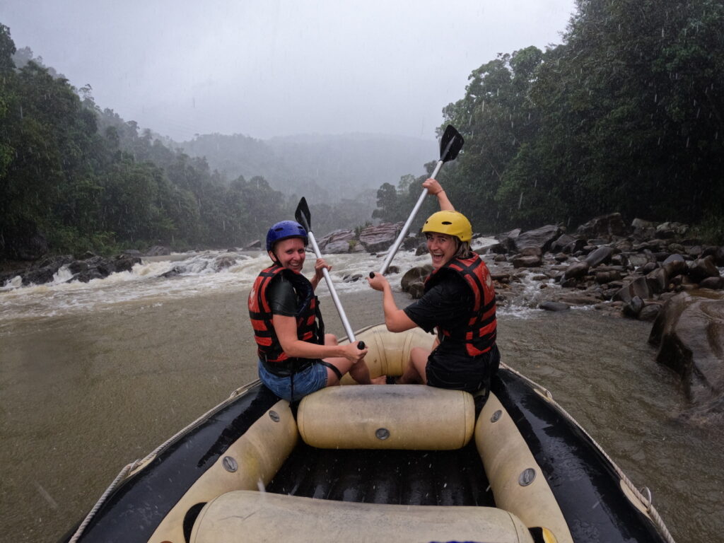 Raften in Sri Lanka met Ilse
